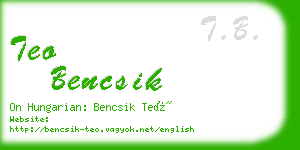 teo bencsik business card